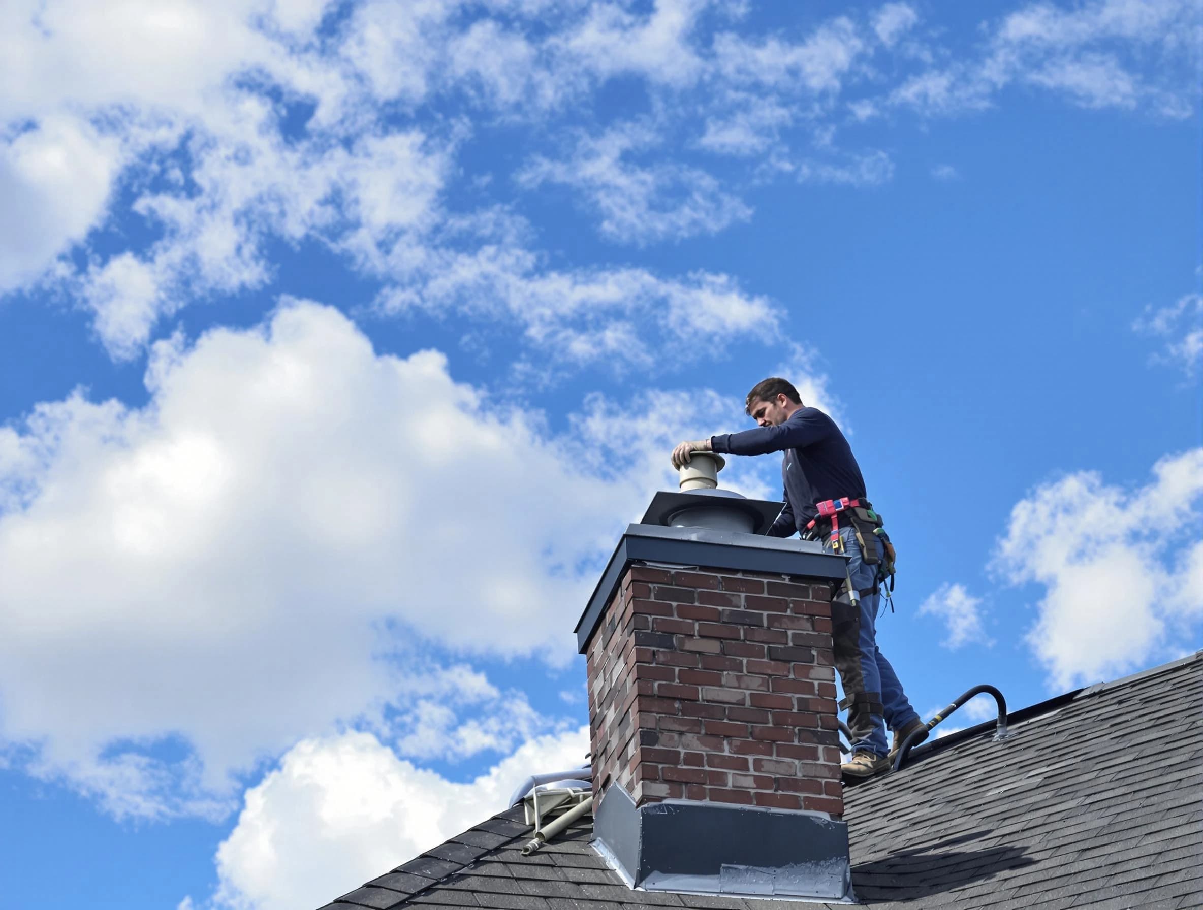 Brighton Chimney Sweep installing a sturdy chimney cap in Brighton, PA