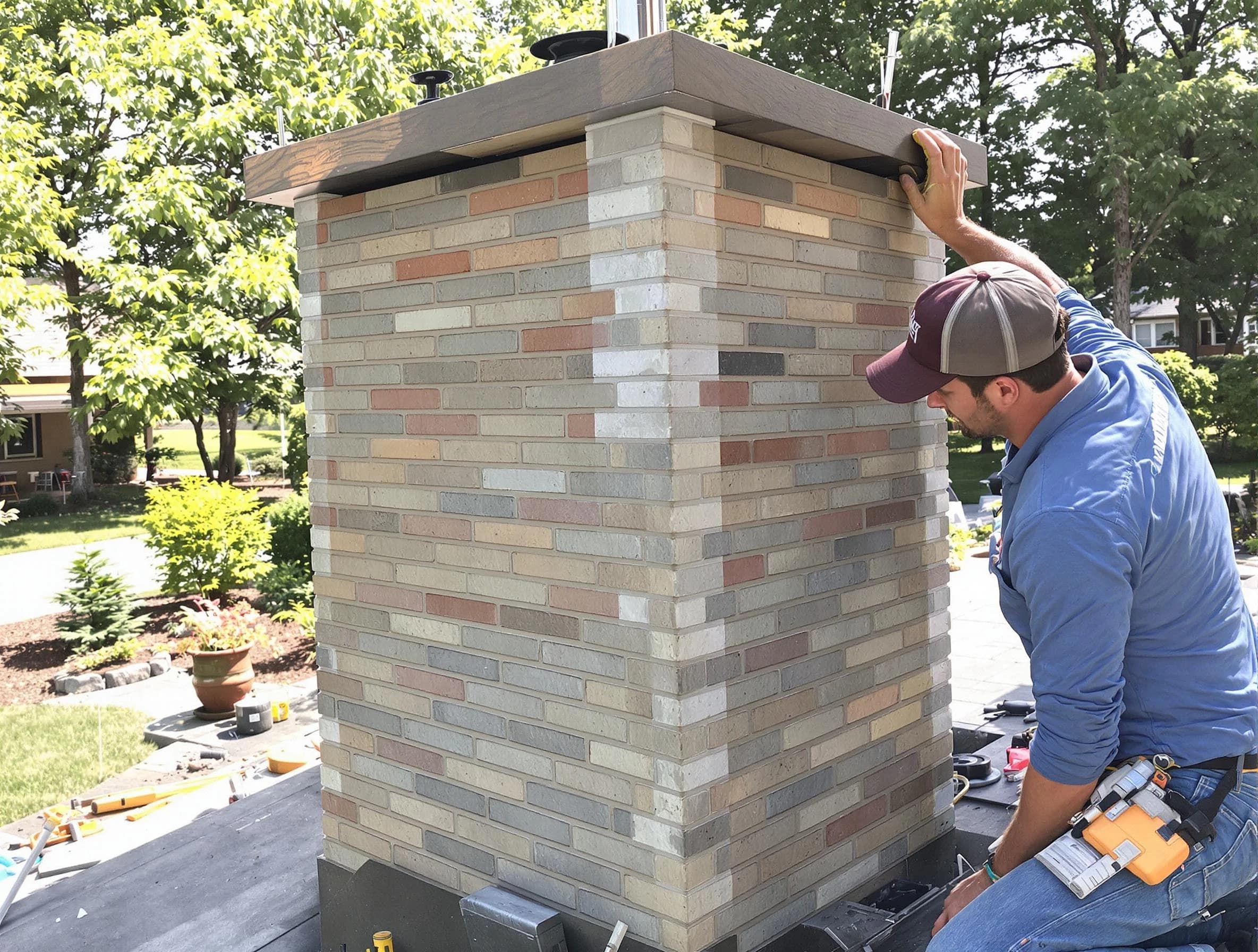 Brighton Chimney Sweep completing a modern chimney remodel in Brighton, PA