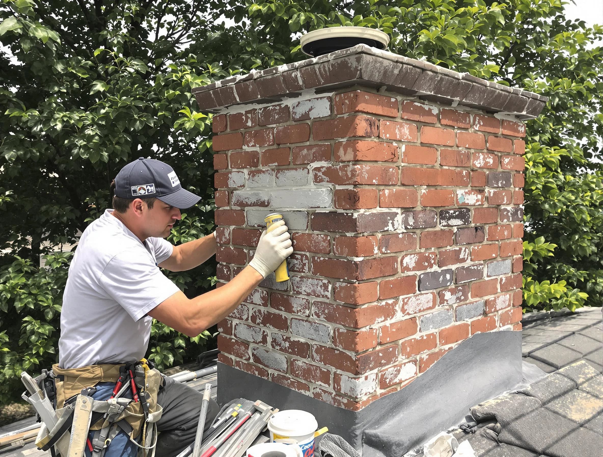 Brighton Chimney Sweep restoring an aging chimney in Brighton, PA