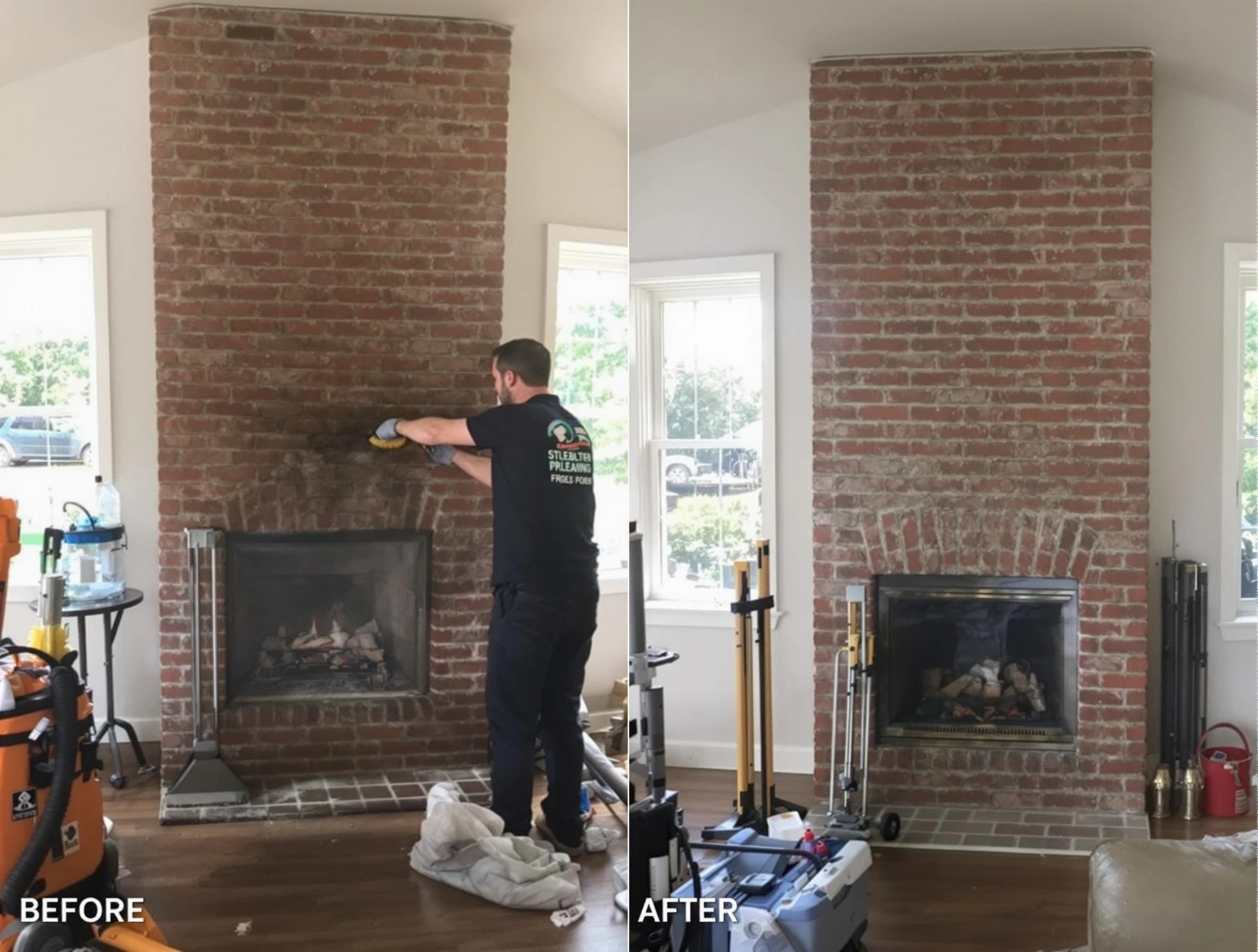 Finished chimney sweeping service by Brighton Chimney Sweep in Brighton, PA