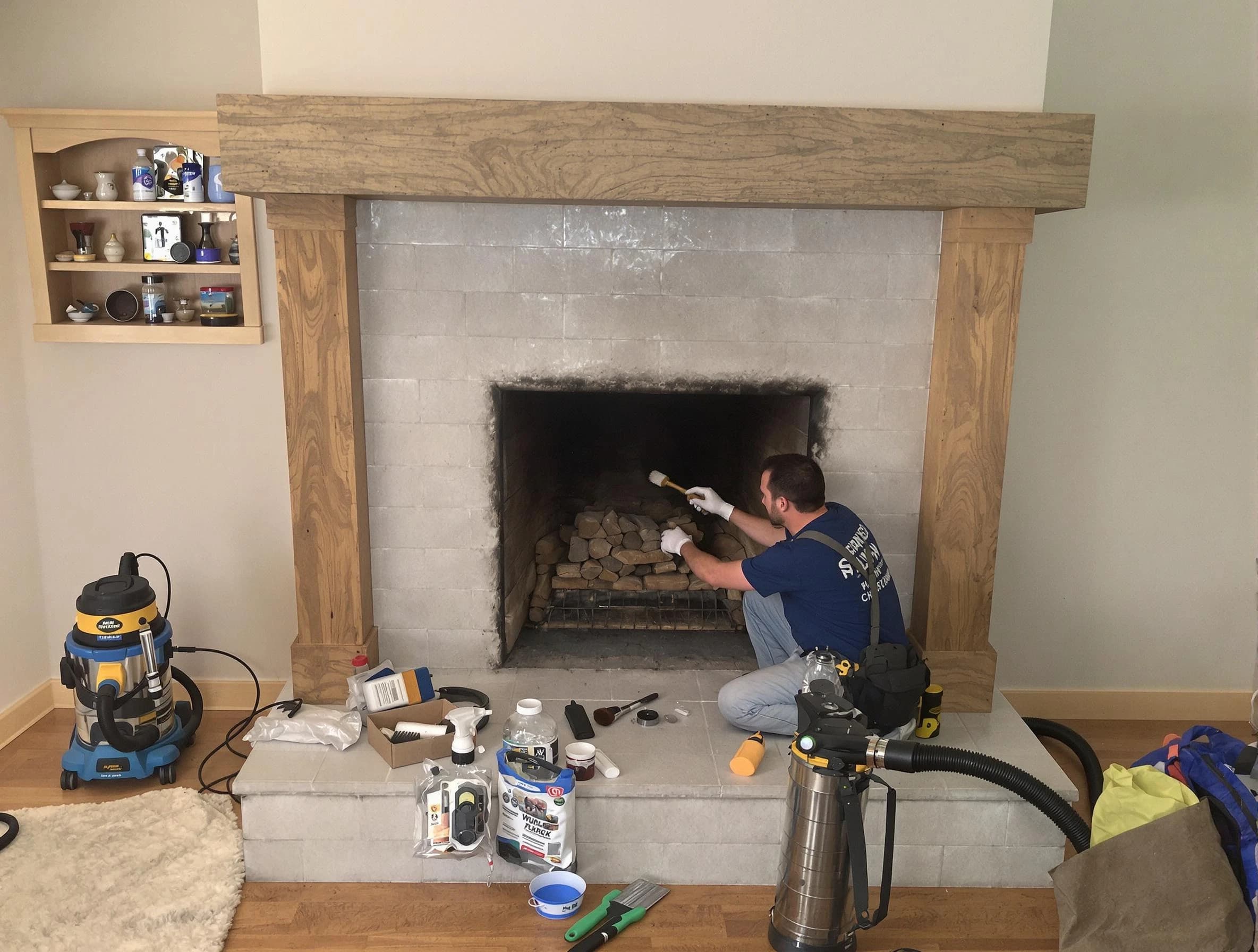 Detailed creosote removal process by Brighton Chimney Sweep in Brighton, PA