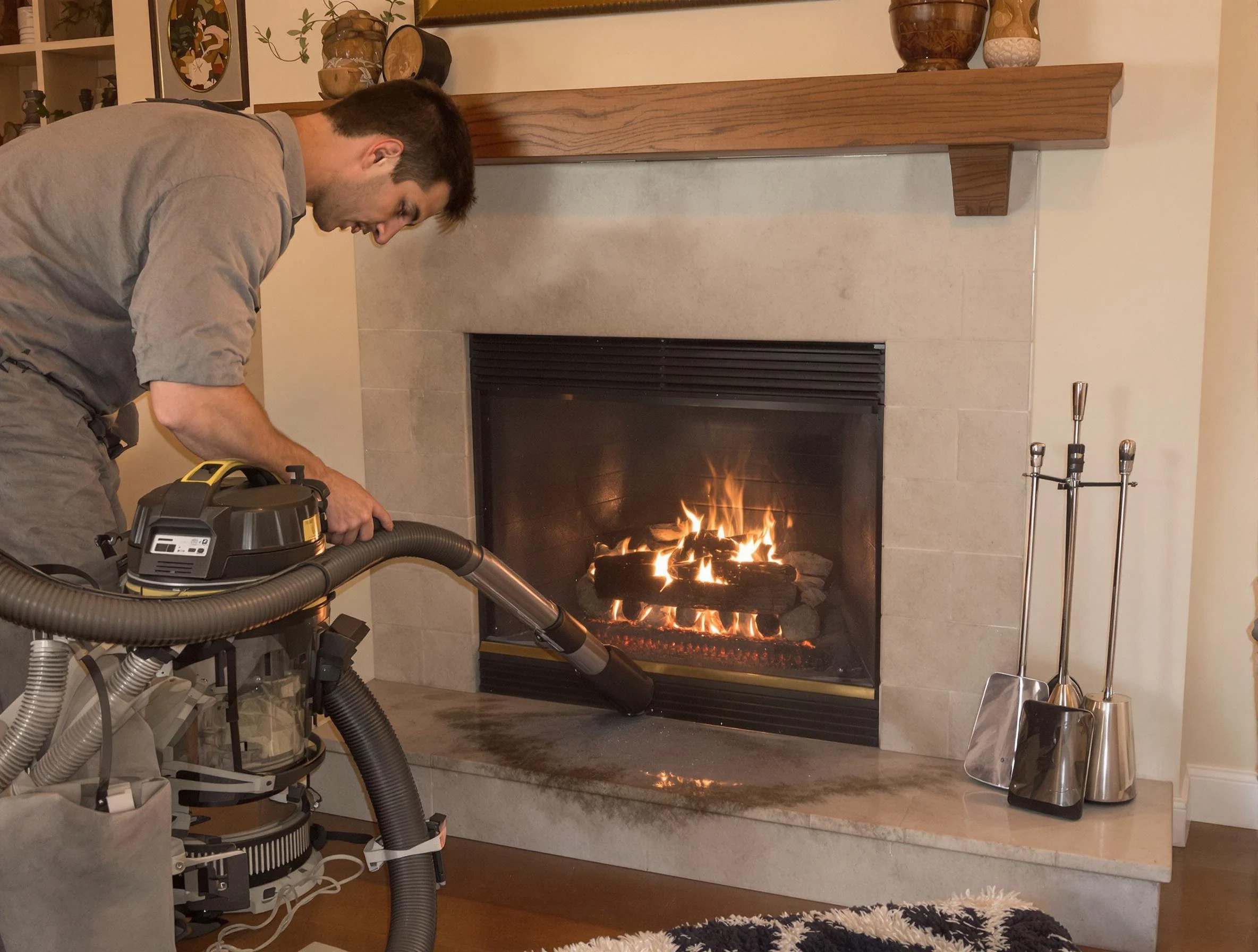 Routine fireplace upkeep by Brighton Chimney Sweep in Brighton, PA