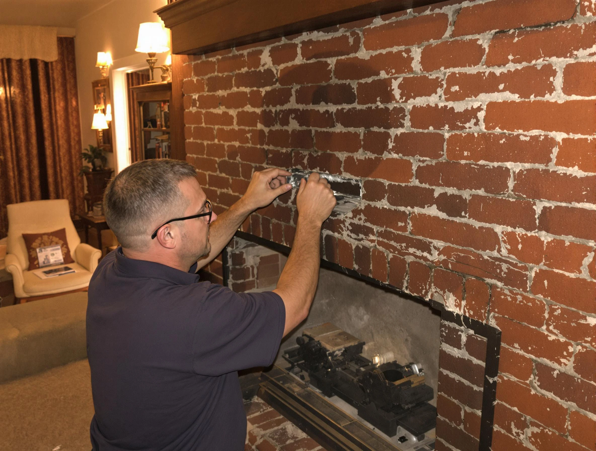 Brighton Chimney Sweep expert fixing a fireplace in Brighton, PA